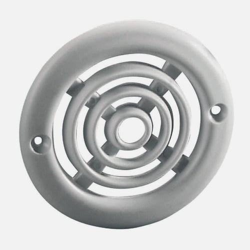 Grille Aération / Diffusion Circulaire Métal + Molette régulation débit -  diam. 250 mm