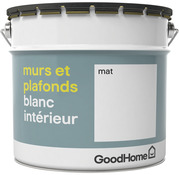 Peinture bicouche murs et plafonds intérieure acrylique mat blanc 10 L - GoodHome - Brico Dépôt
