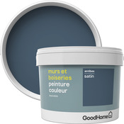 Peinture murs et boiseries intérieure acrylique Satin Bleu Antibes 2.5 L - GoodHome - Brico Dépôt
