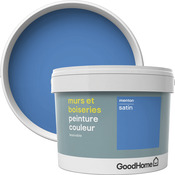 Peinture murs et boiseries intérieure acrylique Satin Bleu Menton 2.5 L - GoodHome - Brico Dépôt