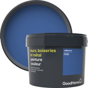 Peinture haute résistance murs, boiseries et métal intérieure acrylique Mat Bleu Valbonne 2.5 L - GoodHome - Brico Dépôt