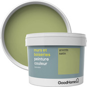 Peinture murs et boiseries intérieure acrylique Satin Vert Greenhills 2.5 L - GoodHome - Brico Dépôt