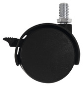 Roulette jumelée pivotante PP noir avec frein - Ø 5 cm - 30 kg - Brico Dépôt