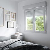 Fenêtre PVC blanc oscillo-battante 2 vantaux + volet roulant h.145 x l.100 cm - GoodHome - Brico Dépôt