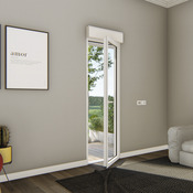 Porte-fenêtre aluminium blanc 1 vantail droit + volet roulant H.205 x l.80 cm - GoodHome - Brico Dépôt