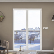 Porte-fenêtre aluminium blanc 2 vantaux H.215 x l.140 cm - GoodHome - Brico Dépôt