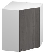 Meuble d'angle haut "Chia" imitation chêne gris l.63 x h.72 x p.32 cm 1 porte - Brico Dépôt