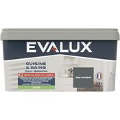 Peinture salle de bain et cuisine Satin 2,5 L Gris charbon - Evalux - Brico Dépôt