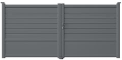 Portail battant aluminium "cortes" gris - 3,5 m - Brico Dépôt