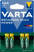 Lot de 4 piles rechargeables AAA/HR3 800 mAh 1,20V R2U - Varta - Brico Dépôt