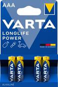 Lot de 4 piles alcalines AAA/LR03 "LongLife Power" - Varta - Brico Dépôt