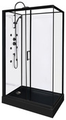 Cabine de douche hydromassante noire et blanche - L. 120 x l. 80 x H. 225 cm - Brico Dépôt