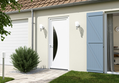 Porte entrée PVC blanc "Ferla" H. 215 x l. 90 droite - Geom - Brico Dépôt