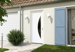 Porte entrée PVC blanc "Ferla" H. 215 x l. 90 gauche - Geom - Brico Dépôt