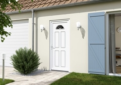 Porte entrée PVC blanc "Dilys" H. 215 x l. 90 droite - Geom - Brico Dépôt