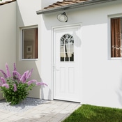 Porte entrée PVC blanc "Ogus" H. 215 x l. 90 droite - Geom - Brico Dépôt