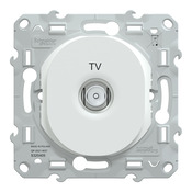 Prise TV simple "Ovalis" blanc - Connecteur TV mâle CEI 9,52 mm - Brico Dépôt
