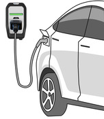 Borne de recharge pour véhicule électrique monophasée 7,4 KW - Brico Dépôt