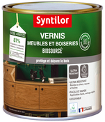 Vernis Meubles et Boiseries Biosourcé Nature Protect Incolore Satiné 0,5L - Syntilor - Brico Dépôt