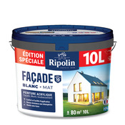 Peinture façade acrylique blanche mat 10 L - Ripolin - Brico Dépôt