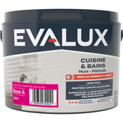 Peinture cuisine et bains Base A satin 2,5 L - Evalux - Brico Dépôt