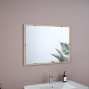 Miroir asymétrique avec lumiere LED 84x54 cm Miroir de Salle de Bain Blanc  Froid 7000K POD221