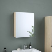 Armoire salle de bain miroir decor bois clair "style" l.50 x h.60 x p.15 cm - Brico Dépôt