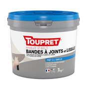 Enduit bandes à joints et lissage en pâte "Bajet" - Seau 7 Kg - Toupret - Brico Dépôt