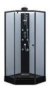 Cabine de douche hydromassante pentagonale 85 x 85 cm noir & grise - Brico Dépôt