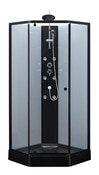 Cabine de douche hydromassante pentagonale 85 x 85 cm noir & grise - Brico Dépôt