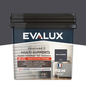 Peinture multi-supports Satin 0,75 L Gris charbon - Evalux - Brico Dépôt