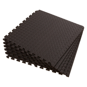 Lot de 6 dalles de sol clipsables antidérapantes noires - 600 x 600 mm - Brico Dépôt