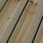 Lame de terrasse en bois naturel - L.360 x l.14,4 cm. Ép. 27 mm - Blooma - Brico Dépôt