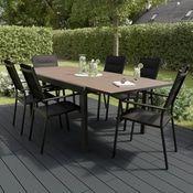 Table extensible noire "ERIBA" - 160/240 x 100 x H. 75 cm. - Blooma - Brico Dépôt