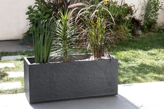 Jardinière gris anthracite P. 100 x l. 40 cm Volcania - Brico Dépôt