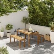 Table en acacia "LEOTIS" - L. 144 x P. 75 x H. 75 cm. - Blooma - Brico Dépôt
