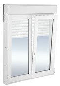 Fenêtre en PVC blanc avec volet roulant motorisé ouverture battante droit l.120 x h.125 cm - UW=1,2 - Brico Dépôt