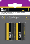 Lot de 2 piles alcalines C/LR14 avec une puissance de 1,5 V - Diall - Brico Dépôt