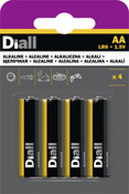 Lot de 4 piles alcalines AA/LR6 avec une puissance de 1,5 V - Diall - Brico Dépôt