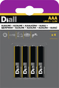 Lot de 4 piles alcalines AAA/LR03 avec une puissance de 1,5 V - Diall - Brico Dépôt