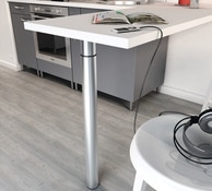 Pied de table/bar rond à platine fixe soudée hauteur de 70 à 110 cm Ø 50 à 60 mm gris alu - Handix - Brico Dépôt