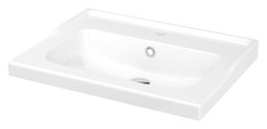 Plan vasque blanc à encastrer en céramique Lana L.60 x H.14 x P.45  cm - GoodHome - Brico Dépôt