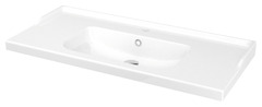 Plan vasque blanc à encastrer en céramique Lana L. 101.5 x H. 14,9 x P. 46 cm - GoodHome - Brico Dépôt