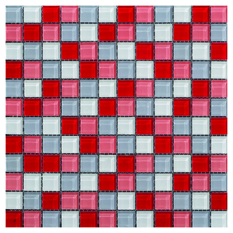Mosaïque mixe rouge/gris - l. 30 x L. 30 cm - Brico Dépôt