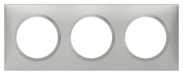 Plaque 3 postes carrée "Dooxie" aluminium - Legrand - Brico Dépôt