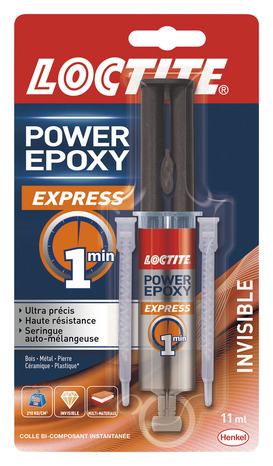Colle power epoxy express 1 minute, forte et résistante, transparente en tube 11 ml - Loctite - Brico Dépôt