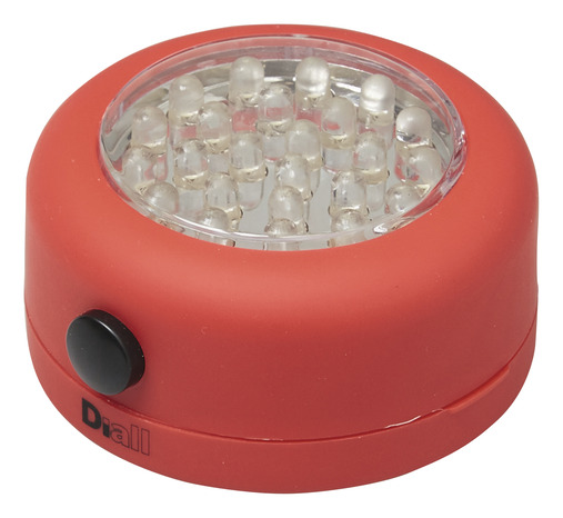 Lampe 24 LED magnétique ronde - Rouge - Diall - Brico Dépôt