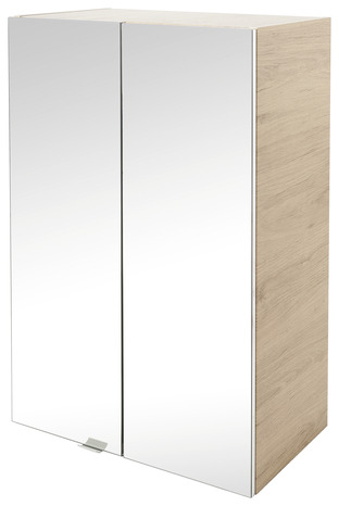 Armoire de salle de bains chêne/miroir Imandra L.60 cm - GoodHome - Brico Dépôt