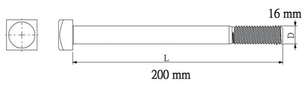 Boulon de charpente galva 16 x 200 mm - Diall - Brico Dépôt
