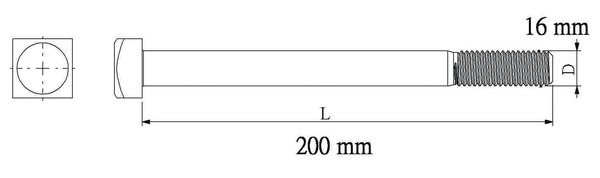 Boulon de charpente galva 16 x 200 mm - Diall - Brico Dépôt